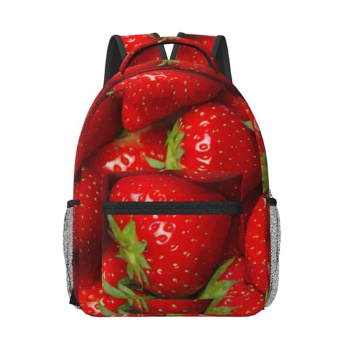 Sac à dos ordinateur portable imprimé fraises : protégez vos affaires de travail
