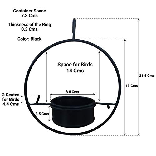 Image of TrustBasket Hanging Metal Bird Feeder for Garden,Balcony,Home,Indoor and Outdoor(Black)