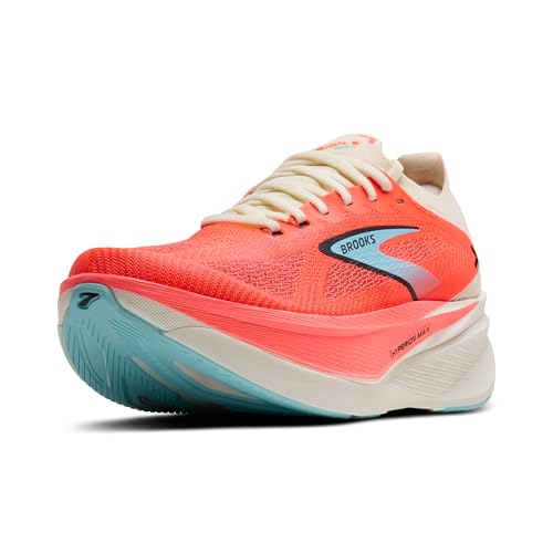 Brooks Women's Hyperion Max 3 Neutral Running Shoe - Coconut/Fiery Coral/Atomizer - 8.5 Medium