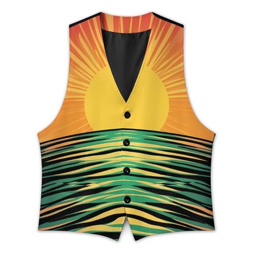 Sunrise Sunset-Sunshines Men's Suit Vest Slim Fit Business Dress Party Pattern Waistcoat Vest Top3
