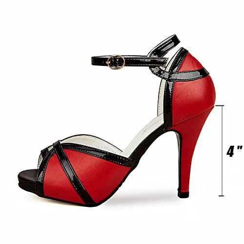 Getmorebeauty Peep Toe Red Heels For Women Sexy Strappy High Heels Ankle Strap Heeled Sandals #TOP2
