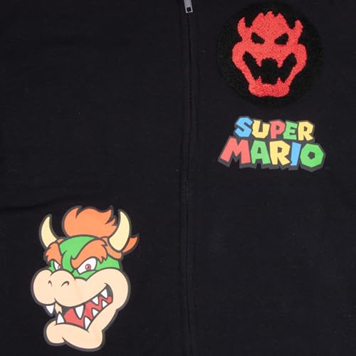 Image of Nintendo Super Mario, Bowser, Mario Kart Boys Zip-Up Hoodie and Shorts 2-Piece Set - Graphic Sweatshirt and Shorts for Kids