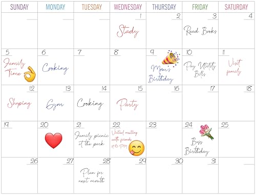 Image of WallDesign Daily Planner Monthly Calendar Whiteboard Fridge Magnet (16x12 Inch) - Dry Erase To Do List for Home, Family, Personal, Students - Organize & Complete Tasks On Time - Includes 3 Marker Pens