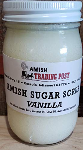 Amish Sugar Scrub all Natural Homemade Product! 1 pint glass jar Facial Scrub (Vanilla)