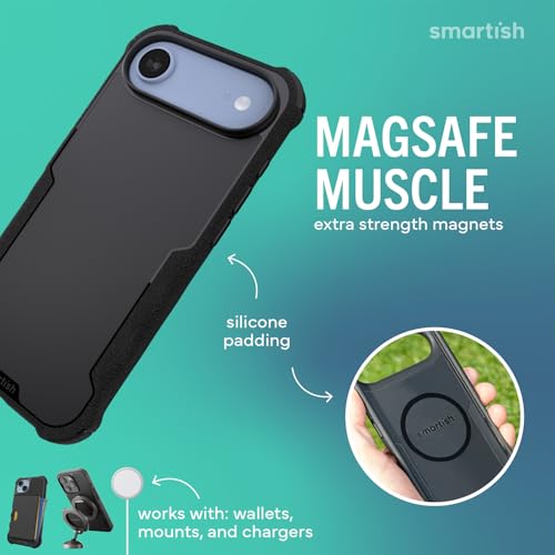 Image of Smartish iPhone Air MagSafe Case - Gripzilla Protective Magnetic Case for Men [Rugged + Tough] Military Grade Heavy Duty Grip Armor - Drop Tested for iPhone Air - Custom Print