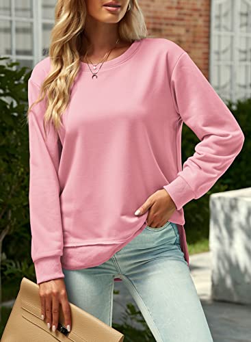 Image of Women's Casual Long Sleeve Crewneck Sweatshirt Loose Flowy Lightweight Pullover Sweatshirts Tops