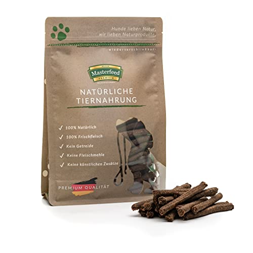 Masterfeed Sticks | Hirsch 500g | Hundeleckerli mit 90% hohem Fleischanteil | Getreidefrei | 100% Natürlich | Deutsche Herstellung | Leckerli für Hunde