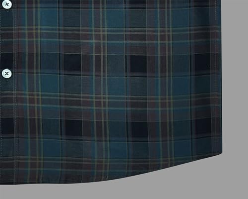 Image of GHPC 100% Cotton Checkered Half Sleeves Regular Fit Formal Shirt for Men