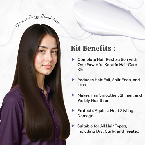 Image of LA'BANGERRY Keratin Complete Hair Care Combo | Shampoo, Mask & Serum | Nourishing & Frizz-Free Care with Almond, Eucalyptus & Jojoba Oil (Pack Of 3)