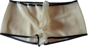 Boxer Sexy Briefs Natural Latex Underwear Condom 0.4mm Transparent with Handmade