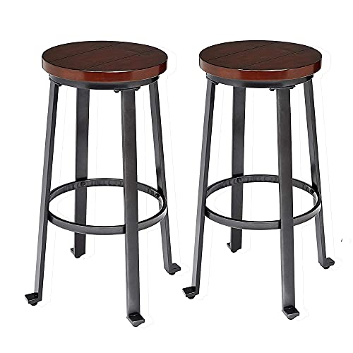 Ball & Cast Pub Height Barstool 29 Inch Seat Height Rustic Brown Set of 2