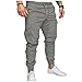 Pantaloni da uomo Pantaloni della tuta Casual Uomo Sportswear Solido Multi-Pocket, Grigio chiaro, L