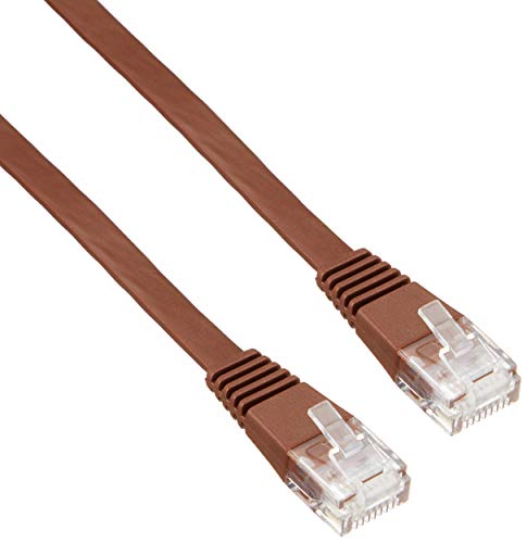 Cable LAN súper plano categoría 6 1 m marrón miniatura 1