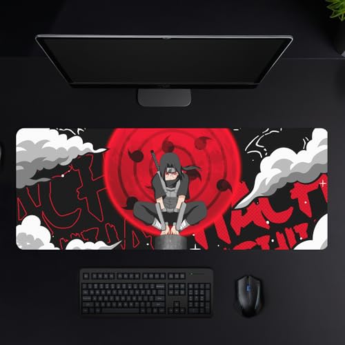 Image of MASIPICKS - XXL Size Anime & Gaming Mouse Pad [Rubber Base] | Mouse Pad (31 x 12 Inches) 3mm Desk Mat (Sharingan)