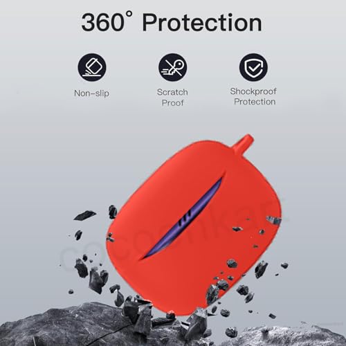 Image of Soft Silicone Case Cover Compatible with JBL Tune Beam 2 (Red)