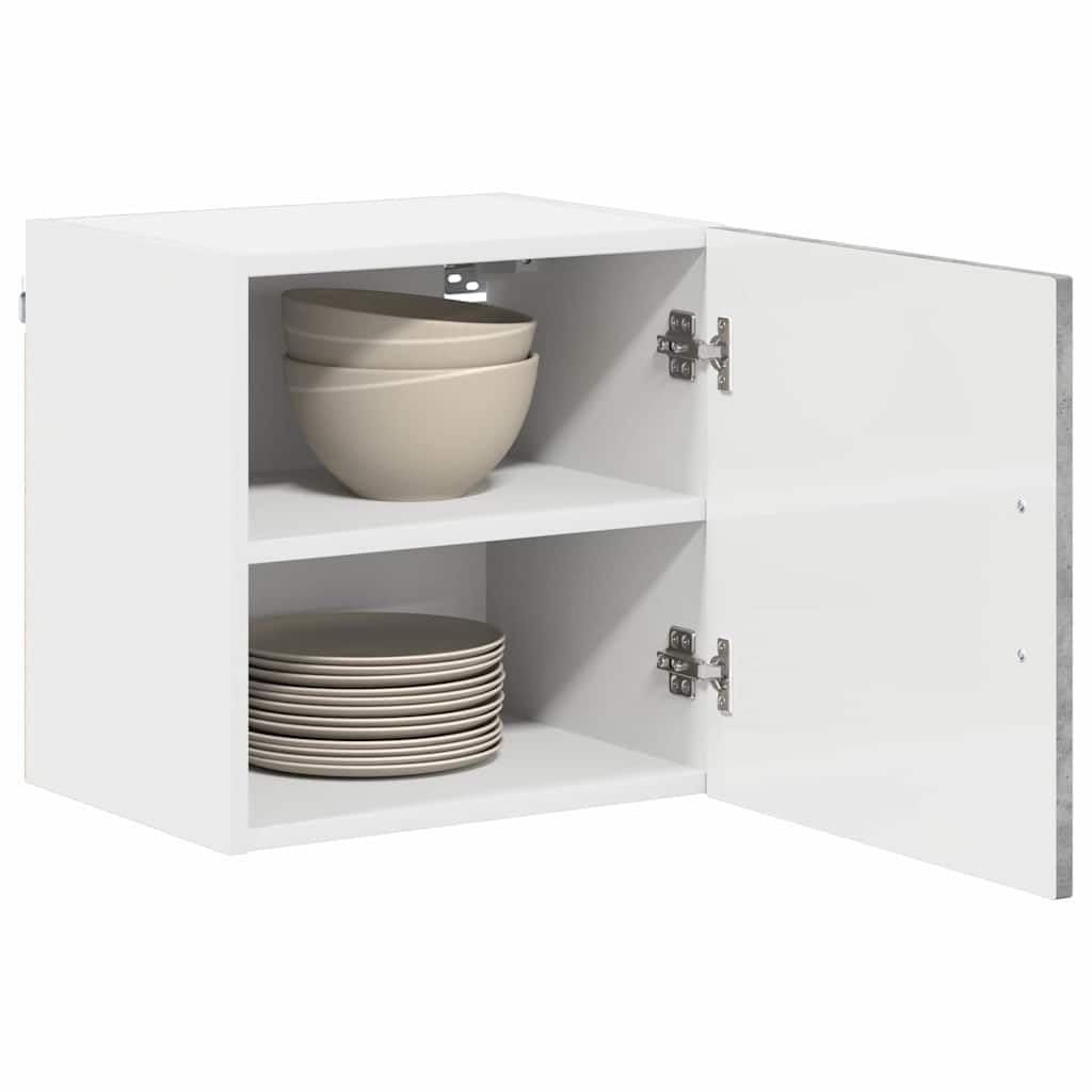 Kalmar Küchenschrank, Beton Grau, 40x31x40 cm, Holzwerkstoff, freistehendes Küchenmöbel, vielseitiger Stauraum für Kochutensilien, einfache Montage