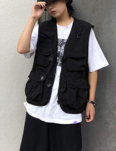 Gihuo Women's Fashion Street Outdoor Fishing Safari Photo Travel Vest（Black-M） #TOP2