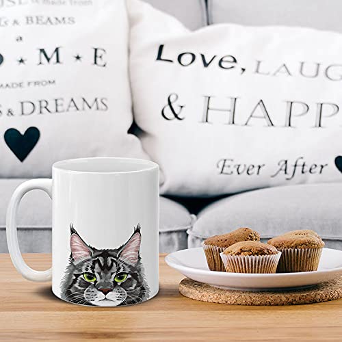 Amazon.com: MUGBREW Black Silver Maine Coon Cat Ceramic Coffee Mug Tea Cup, 11  OZ : Home & Kitchen