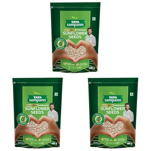 Image of Tata Sampann Pure Sunflower Seeds, 200g, Rich in Dietary Fibre & Protein, Source of Iron (Pack of 3)