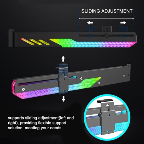 Soporte para GPU con iluminación ARGB ajustable miniatura 3