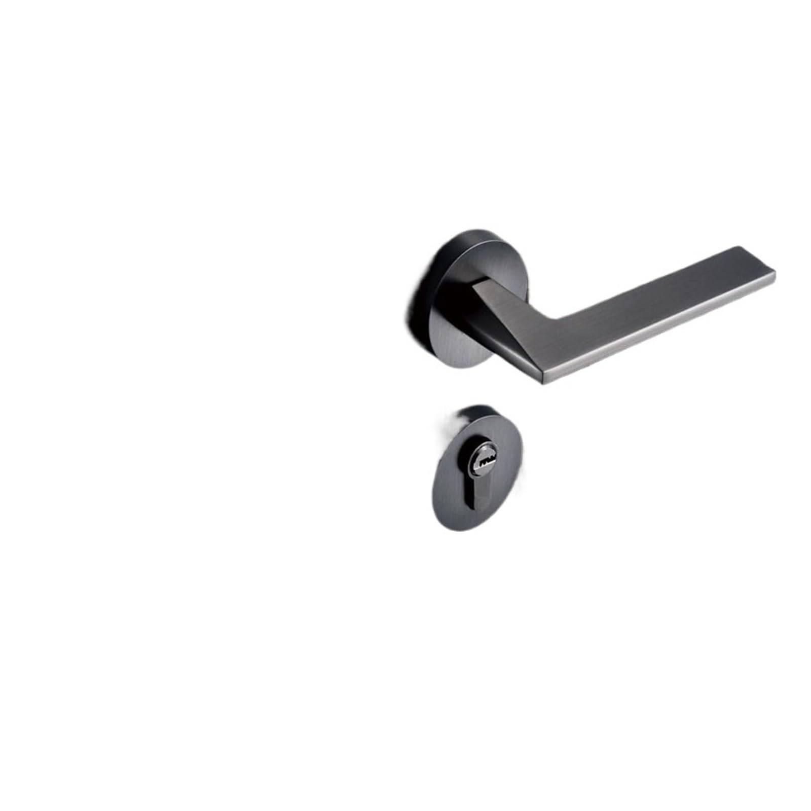 NYRXRYTCA Gray Solid Wood Household zinc Alloy Modern Simple Magnetic Silent Split Lock Bedroom Door Handle Lock(Gray steel 5845 magnetic silent)