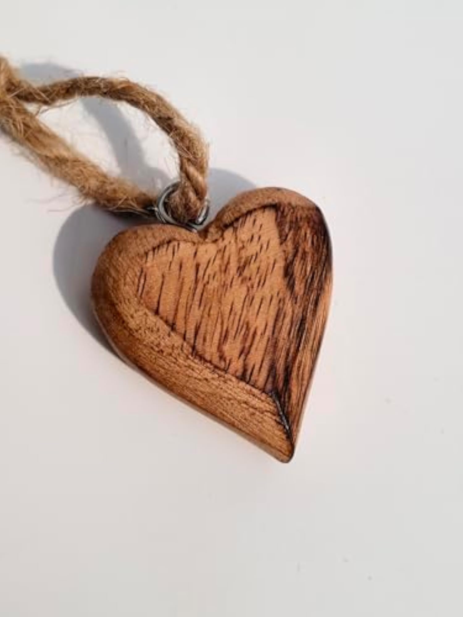 Handcrafted Wooden Heart Charm Keychain, Unique Gift