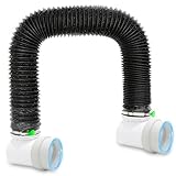 4inch 10FT Dryer Vent Hose for Tight Space, 90 Degree Dryer Vent Elbow with Rubber Seal Connectors, 6-Layer Duct Hose with 2 Key Hose Clamps, Easy-Install Heat Resistant Dryer Hose Vent Kit