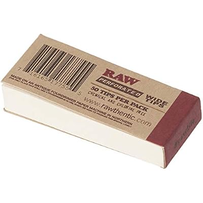 Raw Rolling Papers Perforated Wide Cotton Filter Tips 10 Pack  500 Tips, 50 Count (Pack of 10)