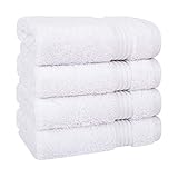 Cotton Paradise Washcloths for Bathroom, 13 x 13 Inch 100% Turkish Cotton Towels Soft Absorbent Luxury Washcloths, Small Hand Face Towels, White Washcloths