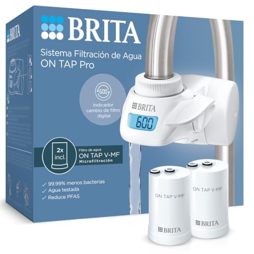 BRITA ON TAP Pro sistema filtro agua grifo de cocina, 2x filtro V-MF (600L)