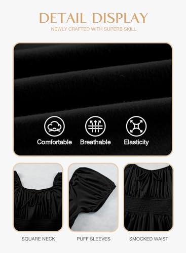 Image of Eytino Plus Size Dress for Women Short Sleeve Square Neck Casual Mini Short Dresses Beach Vacation (1X-5X)