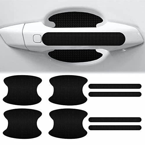 Image of CVANU Car Door Handle & Door Bowl Pack of 8 Anti-Scratch Guard Protective Cover Black Self-Adhesive Vinyl Sticker Cv3