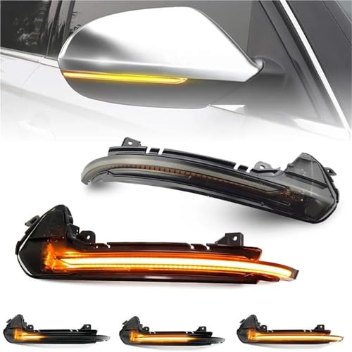 Intermitentes dinámicos LED luz de espejo lateral ahumada para Audi A6 2012-2018 3