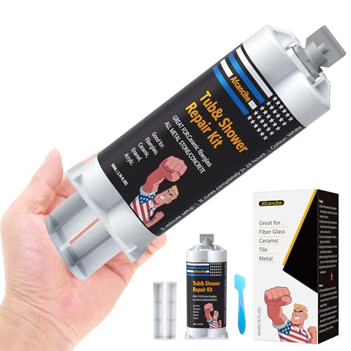 Tub Repair kit White,Great for Marine Fiberglass Shower,Porcelain Sink,Ceramic,Acrylic Bathtub Patch chip,Erase a Hole,Toilet refinishing,high Strength Small Hole Grout chip Hole Caulk Repair (1)