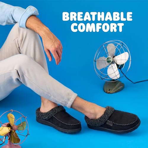 Image of Dearfoams Men's Brendan Indoor /Outdoor Breathable Memory Foam Clog House Shoe with Wide Widths Slipper