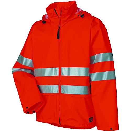 Image of Helly Hansen Workwear Voss Waterproof Mens Rain Jacket Featuring Full Stretch Fabric and Adjustable Hood