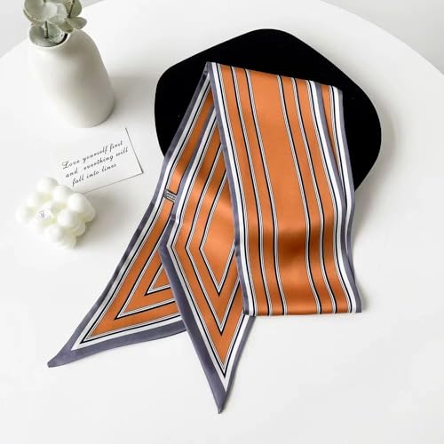 100% Mulberry Silk Ribbon Scarf for Hair Beach Head Wraps for Women Handbag accessories Necktie3