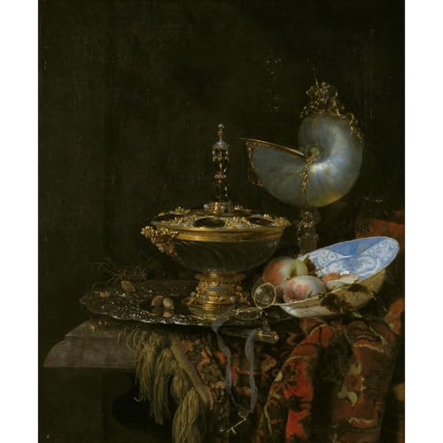 Nature morte avec une tasse plat Nautilus grand format pour salon contemporain