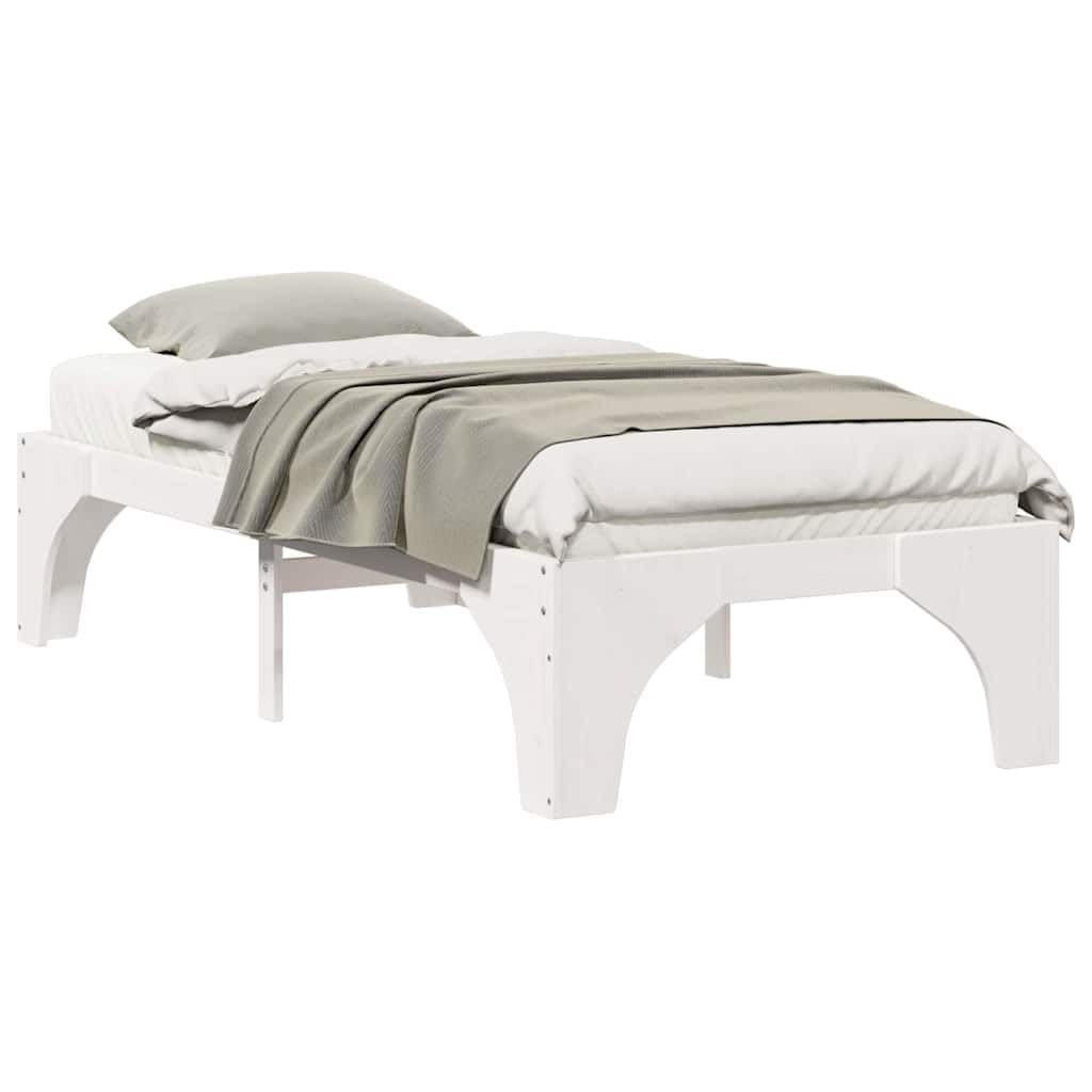 Marco de Cama de Madera Maciza de Pino Estructura Baja Moderna para Dormitorio Minimalista y Multifuncional con Ensamblaje Sencillo y Diseño Eficiente en Espacio para Adultos