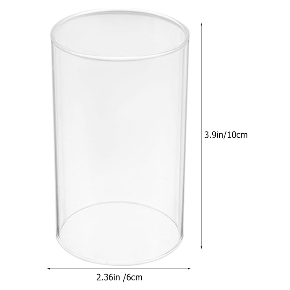 2pcs Candle Shade Transparent Candle Cover Candle Holder Sleeve Open Ended Candle Tube Shades Home Candle Holder Transparent Glass Candle Holder Clear Glass Candle Cover