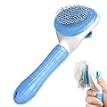 Dog Brush Cat Brush Grooming Brushes,Slicker Dog Cat Grooming Brush with Cleaning Button, Pet Shedding Tool Gently Removes Long Short Hair Brush for Dogs Cats Massage-Self Cleaning (Blue)