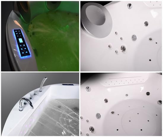 Bagno Italia Minipiscina idromassaggio spa relax 200 cm rotonda con37 getti radio, termostatico e bluetooth