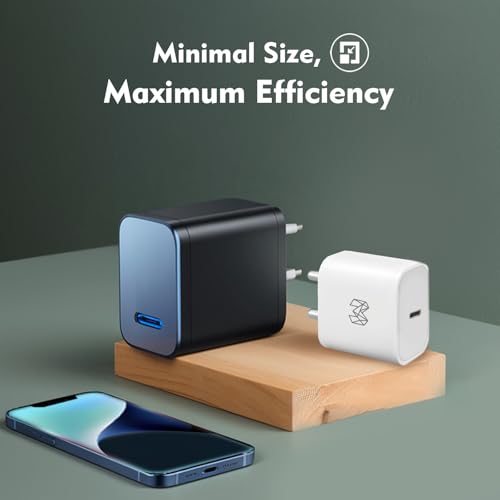 Image of MOOSH Type C 20W Charger BIS Certified for Android Smart Phones Apple Phone 15 | 14 | 13 | 12 | 11 Series with PD 3.0 Type C (White)