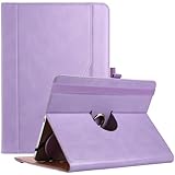 ProCase 9"-10.1" インチ汎用タブレットケース 保護カバー フォリオケース 360度回転可能 多視野角 対応機種： 9 10 10.1 インチ Androidタッチスクリーンタブレット -ライトパープル