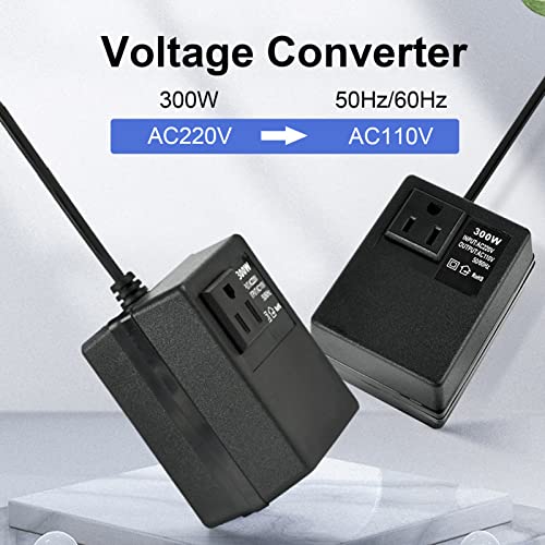 300-W-Spannungswandler-Wandler, Abwärtswandler von 50 Hz / 60 Hz AC220 V / 240 V auf 110 V / 120 V Reisespannungswandler-Adapter(EU Plug)