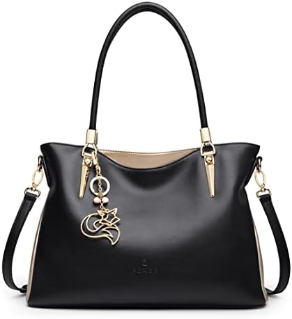 FOXLOVER Women's Satchel Handbags Cow Leather Purses，Top Handle Shoulder Bags for Women