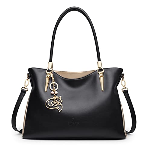Foxlover Women's Satchel Handbags Cow Leather Purses，Top Handle Shoulder Bags For Women #TOP12