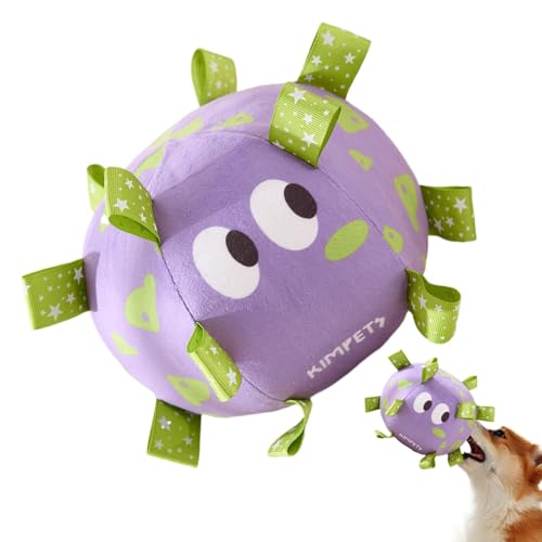 Dog Chew Soccer Ball with Straps, Squeaky Medium and Large Dog Interactive Play Ball, Aggressive Chewing Toy for Active Dogs, To
