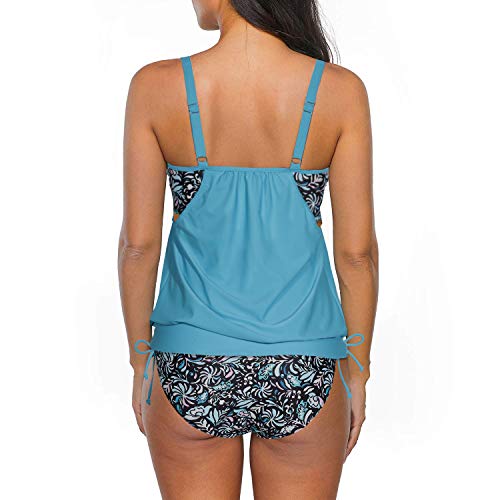 image for Yonique Women's Sporty Tankini Swimsuits Two Piece Double Up Tankini T