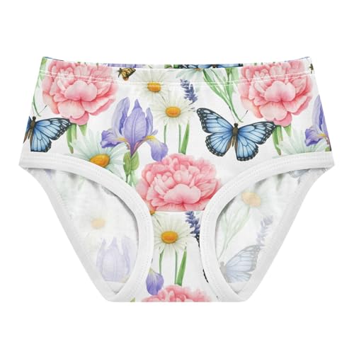 Joisal Girls Underwear Toddlers 2t Cotton Panties for Girl Durable Kids Undies Briefs Butterflies Wildflowers
